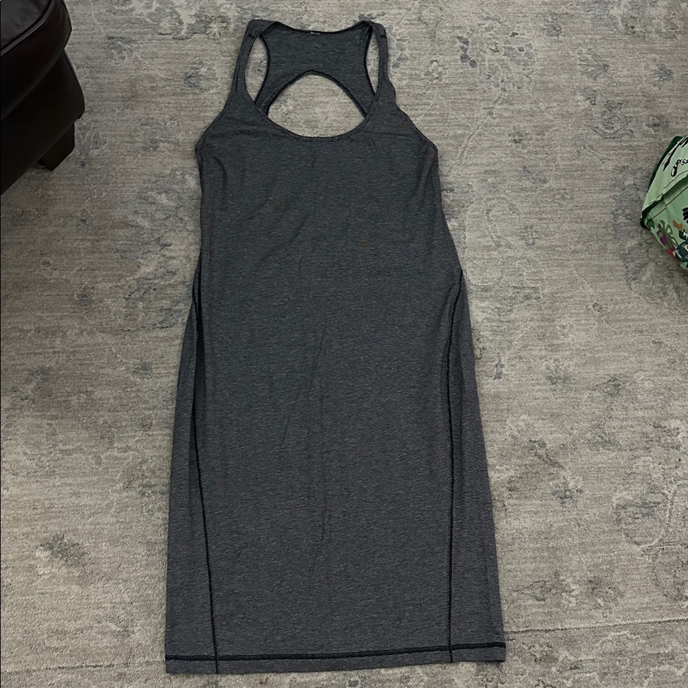 Lululemon women’s Go For it dress
Size see measurements 
Color dark gray